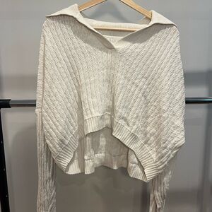 Hollister White Textured Knit Shrug